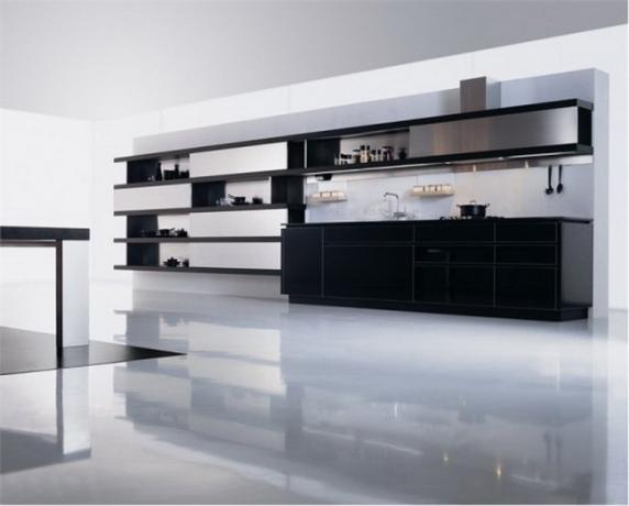 juodos virtuvės dizainas