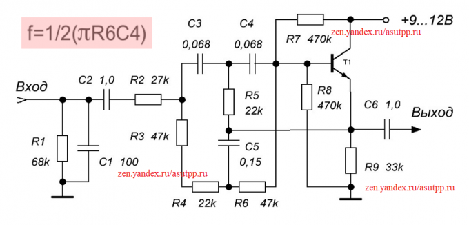 Aprašymas RUMBLE filtro grandinės arba iš fonas filtras 50 Hz