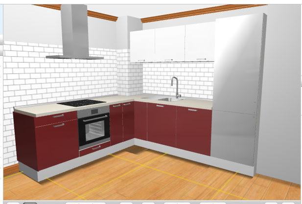 balta raudona virtuvė