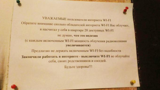 Kaimynas klausia išjungti "Wi-Fi" maršrutizatorių, nes yra didelė radiacija, jos nuomone.