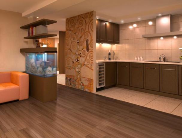 virtuvės svetainės dizainas