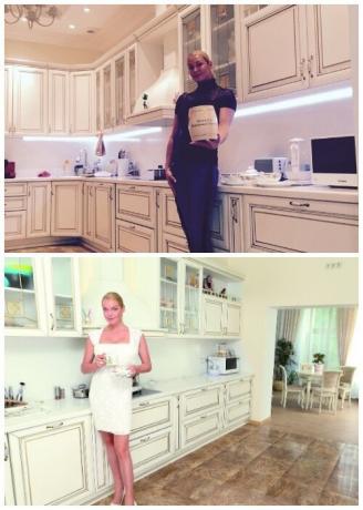Anastasija Volochkova savo virtuvėje.
