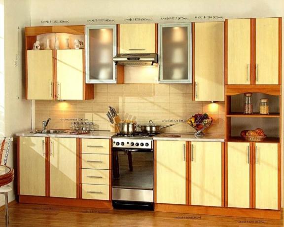 Nebrangūs virtuvės baldai (48 nuotraukos): vaizdo instrukcijos, kaip virtuvės komplektą įrengti savo rankomis, kaina, nuotrauka