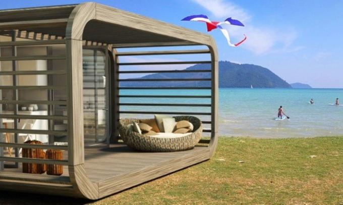 Coodo - modulinė namo, kad jūs galite įdėti į paplūdimį.