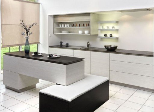 virtuvės dizainas juodai baltas