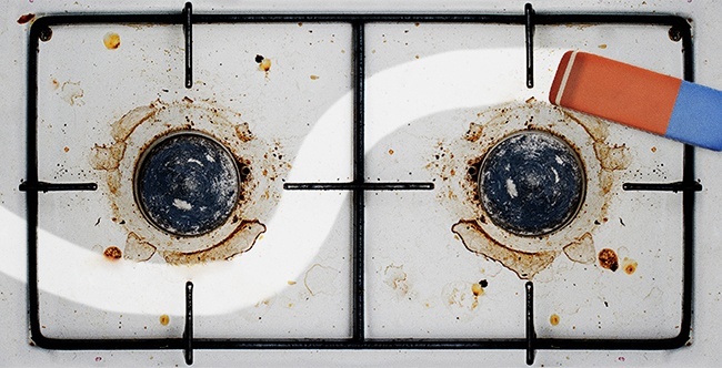 Švari viryklė vizualiai suteikia švaresnę virtuvę