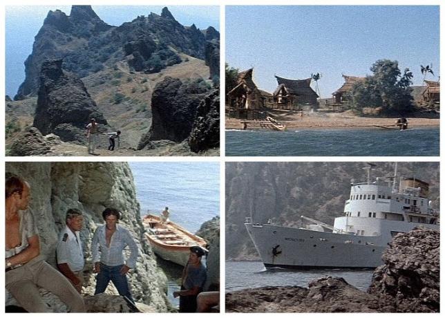 Fragmentai iš filmo piratai XX amžiuje (1979) - pirmasis Tarybų kinoboevika (Žaliasis Tarhankut, Krymas).
