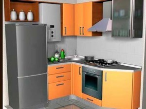 mažos virtuvės su dujiniu katilu