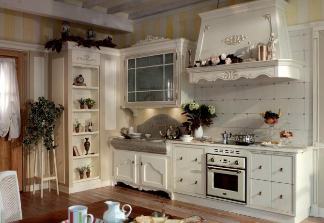 Provanso stiliaus virtuvė (44 nuotraukos): apšvietimas ir kiti interjero elementai, dizainas, vaizdo įrašai ir nuotraukos