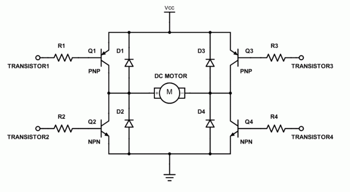 Pav. 5. Pilnas schema H-tiltas su diodų