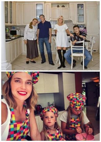 
GlyukoZa su savo šeima į šalies namų virtuvėje. 