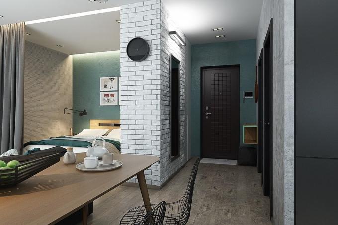 Savaitės interjeras: stilinga studija butas jaunai porai 45 m²