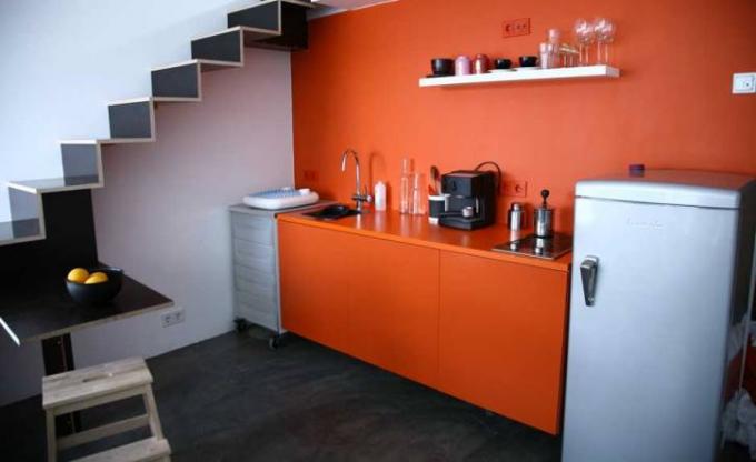 Oranžinė virtuvė (42 nuotraukos): vaizdo instrukcija
